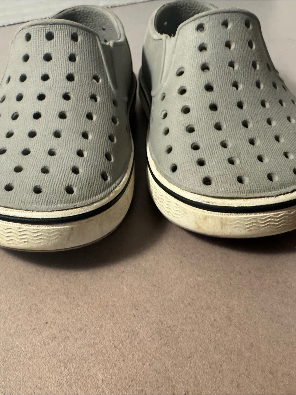Native Gray Perforated Men’s Slip-On Loafers